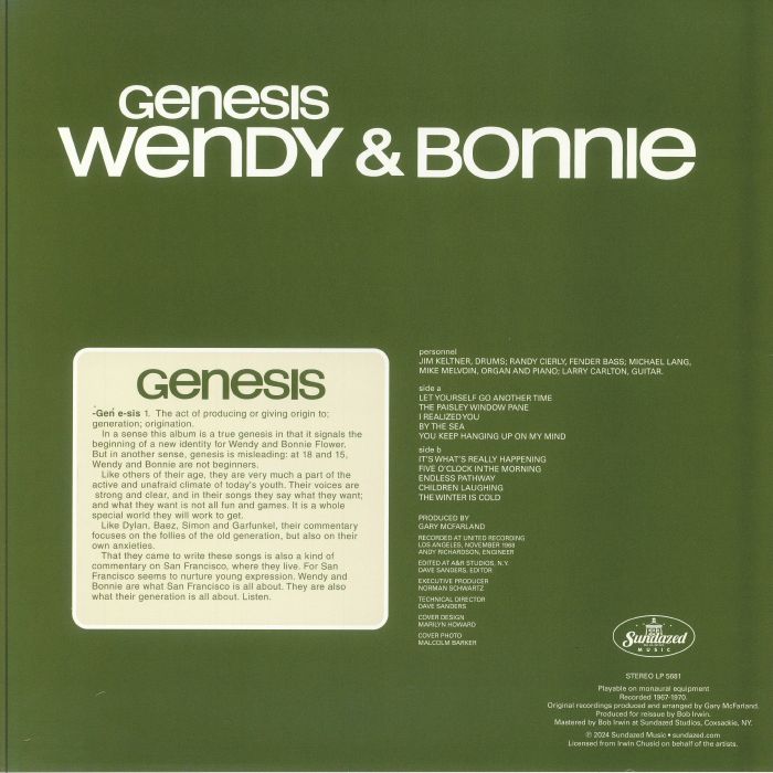 WENDY & BONNIE - Genesis Vinyl at Juno Records.