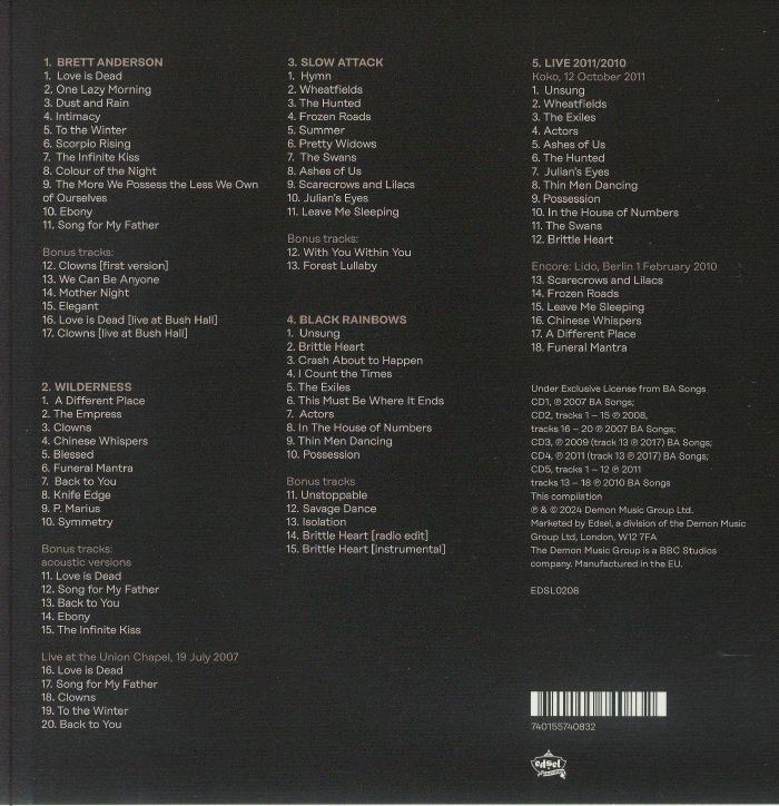 洋楽 Brett Anderson Collected Solo Work Brett Anderson: Collected Solo Work 5CD Deluxe Gatefold Packaging