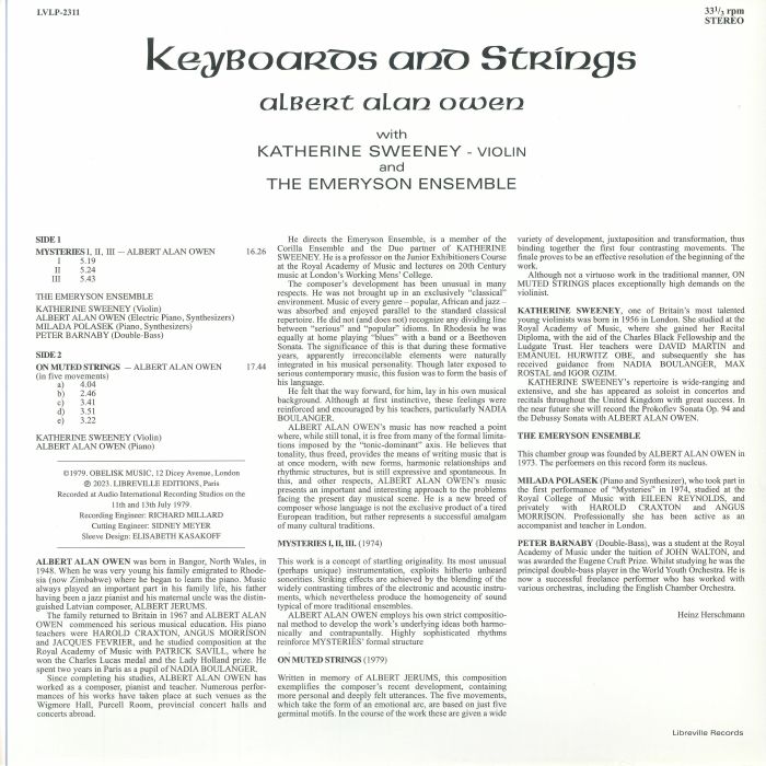 OWEN, Albert Alan - Keyboards & Strings (reissue)