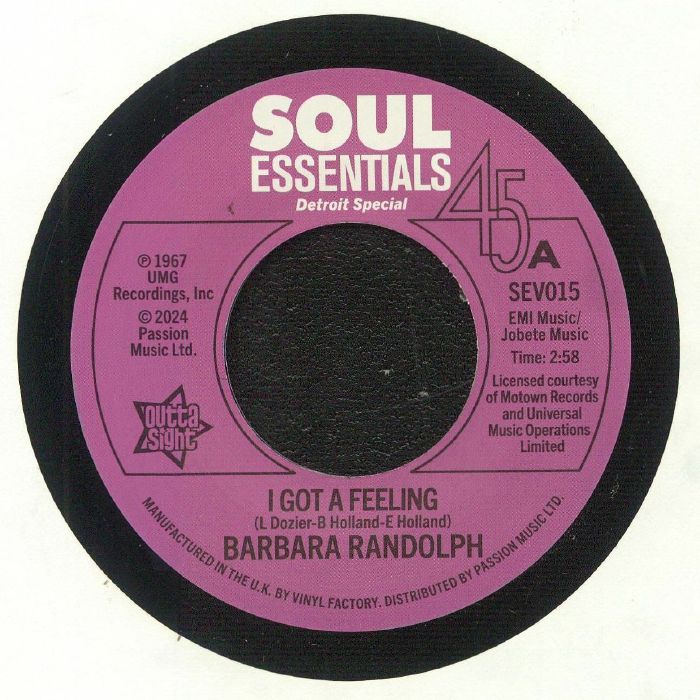 Barbara randolph i got a feeling vinyl at juno records 