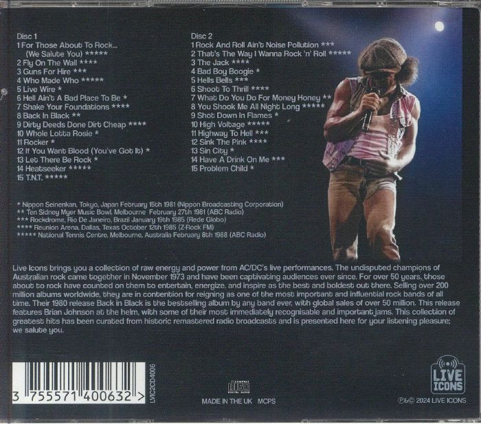 AC/DC - Greatest Hits Broadcast Collection: Live 1984-1988