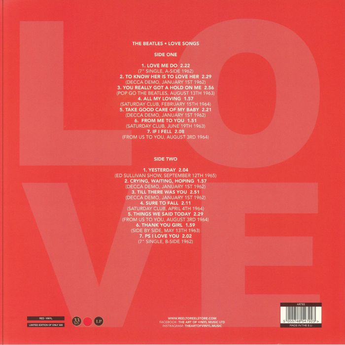 BEATLES, The - Love Songs (reissue)
