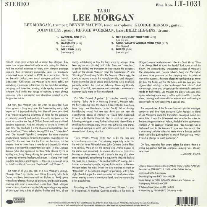 MORGAN, Lee - Taru (Tone Poet Series)