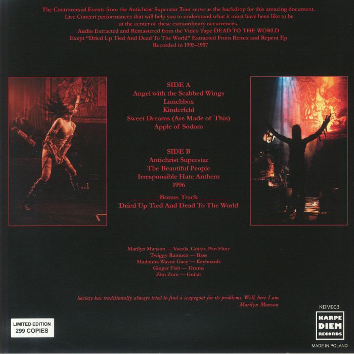 Marilyn Manson Dead To The World レコード