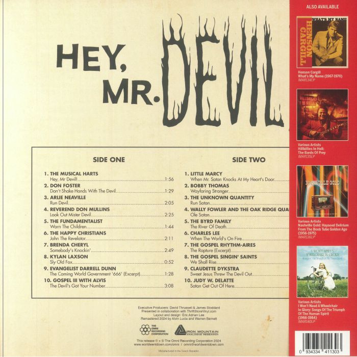 VARIOUS - Hey Mr Devil!: Apocalyptic Gospel & Rapture Rockabilly From Private Press Prophets 1962-1986