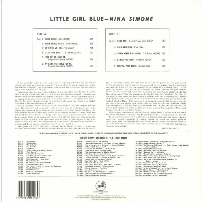 SIMONE, Nina - Little Girl Blue (65th Anniversary Edition)