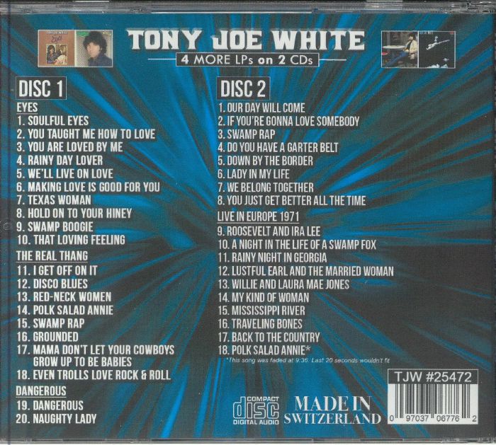WHITE, Tony Joe - 4 More LPs On 2 CDs
