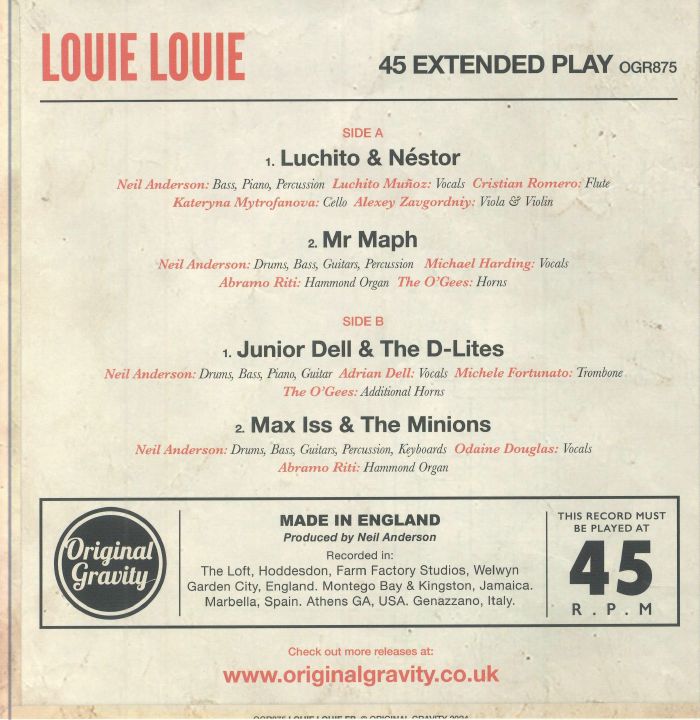 LUCHITO/NESTOR/MR MAPH/JUNIOR DELL & THE D-LITES/MAX ISS & THE MINIONS - Louie Louie EP