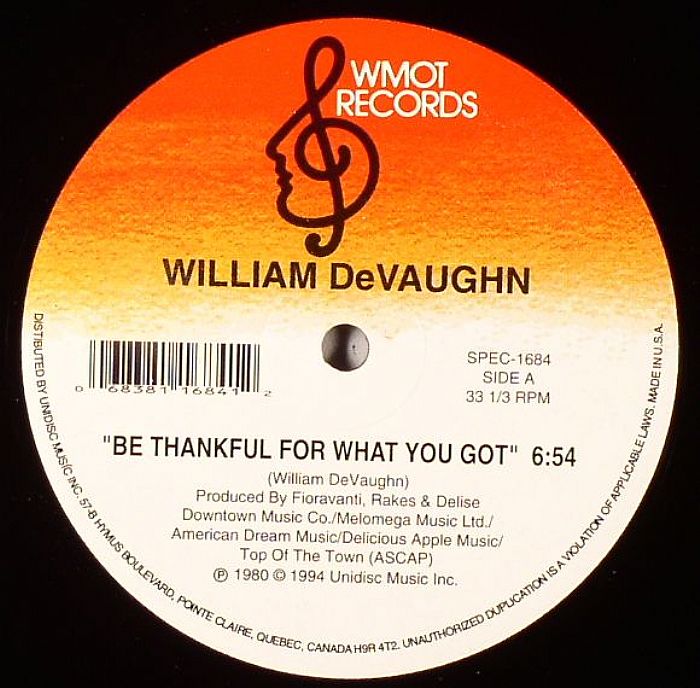 DeVAUGHN, William - Be Thankful For What You Got
