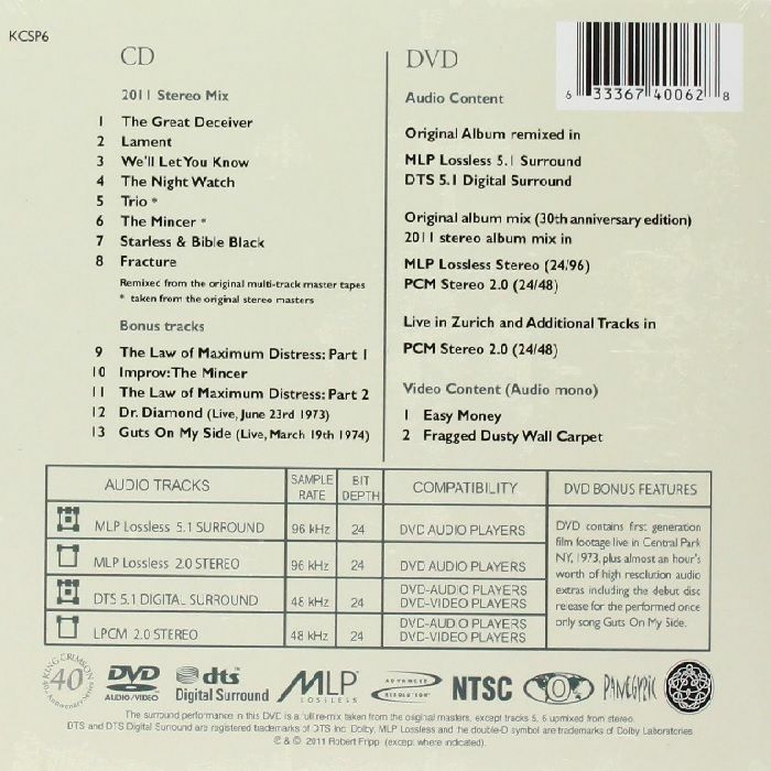 KING CRIMSON - Starless & Bible Black (remastered)