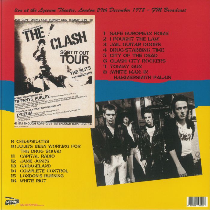 The CLASH - Sort It Out: Live At The Lyceum Theatre London 29th ...