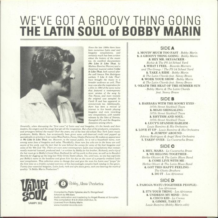 MARIN, Bobby/VARIOUS - We've Got A Groovy Thing Going: The Latin Soul Of Bobby Marin