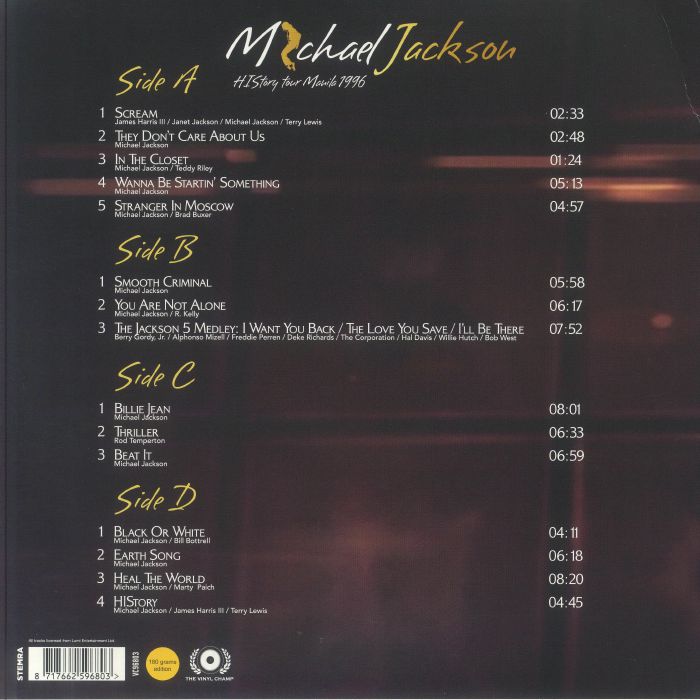 JACKSON, Michael - History Tour Manila 1996
