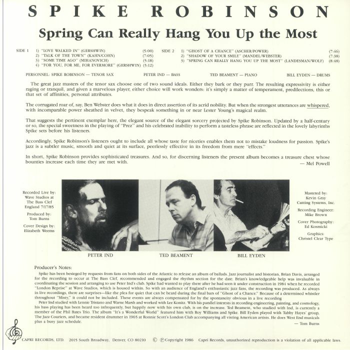 ROBINSON, Spike - Spring Can Really Hang You Up The Most