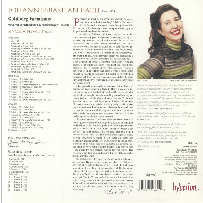 BACH, Johann Sebastian/ANGELA HEWITT - Goldberg Variations