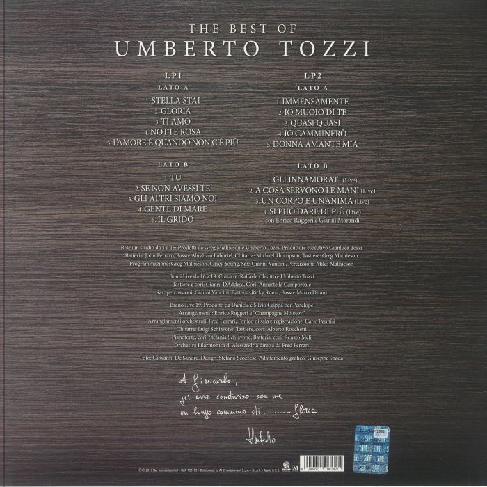 TOZZI, Umberto - The Best Of Umberto Tozzi