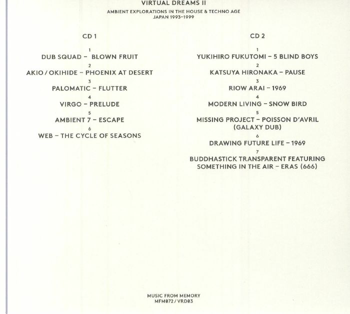 VARIOUS - Virtual Dreams II: Ambient Explorations In The House & Techno Age Japan 1993-1999