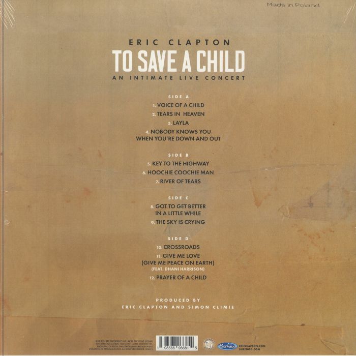 CLAPTON, Eric - To Save A Child: An Intimate Live Concert