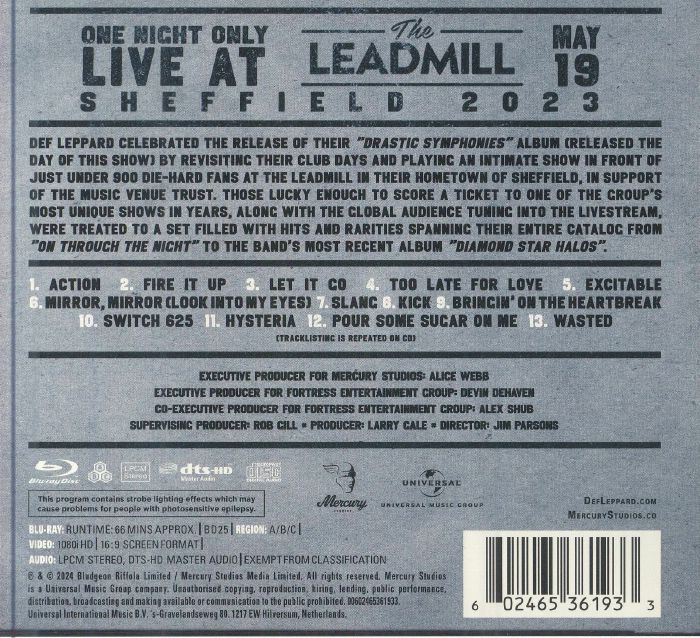 DEF LEPPARD - One Night Only Live At The Leadmill Sheffield May 19 2023