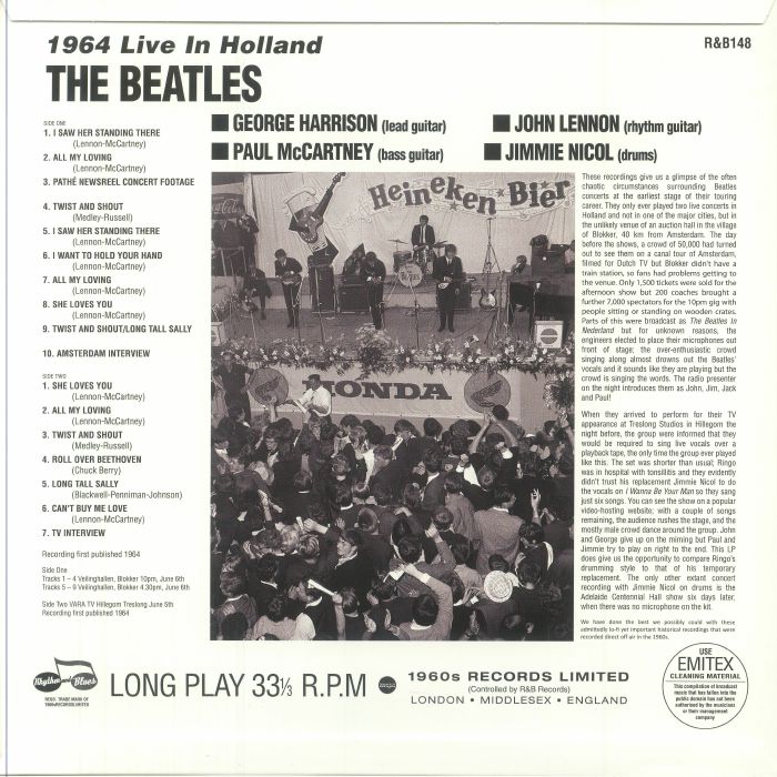 BEATLES, The - Live In Holland 1964 (mono)