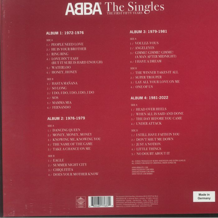 ABBA The Singles The First Fifty Years (Expanded Edition) Vinyl at Juno Records.