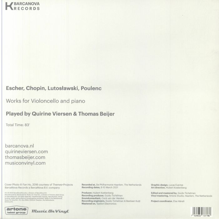 VIERSEN, Quirine/THOMAS BEIJER - Works For Violoncello & Piano