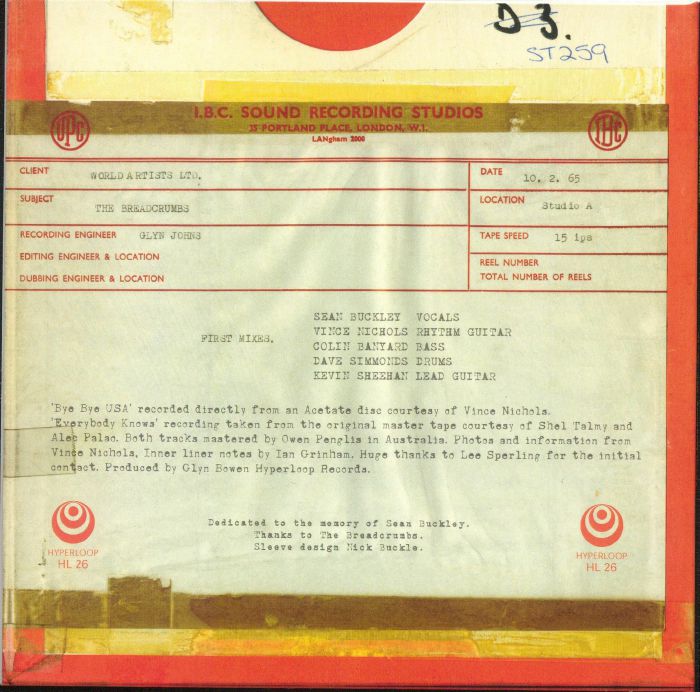 BUCKLEY, Sean/THE BREADCRUMBS - Bye Bye USA