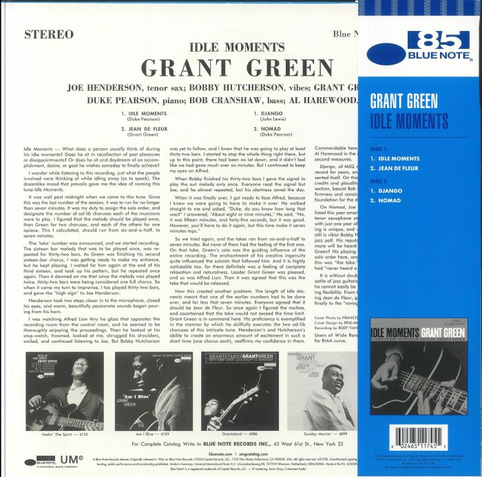 GREEN, Grant - Idle Moments (Blue Vinyl Series)