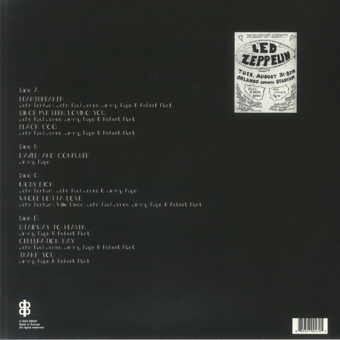 LED ZEPPELIN - Live In Orlando Stadium Florida August 31st 1971