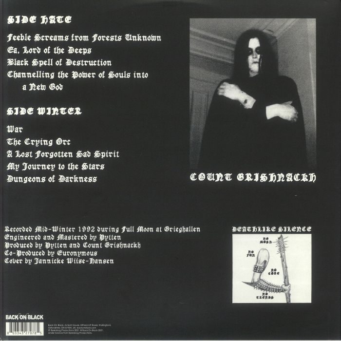 英LP Burzum Burzum  BOBV806PD Back On Black /00400 Burzum - Burzum — купить виниловые пластинки и аксессуары в