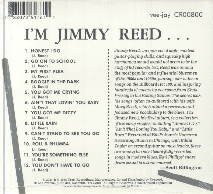 REED, Jimmy - I'm Jimmy Reed (reissue)
