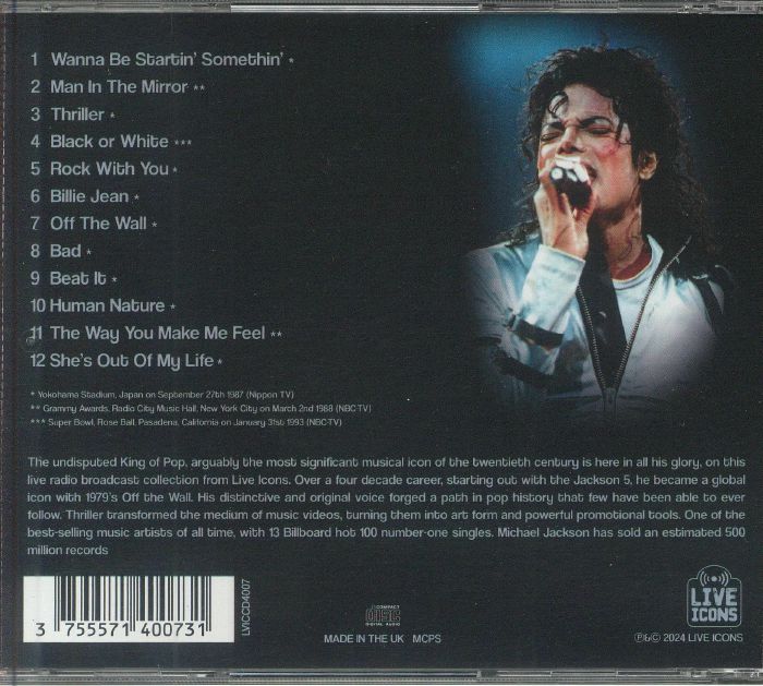 JACKSON, Michael - Greatest Hits Broadcast Collection Live 1987-1993