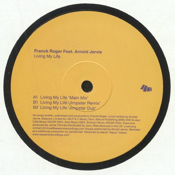 ROGER, Franck feat ARNOLD JARVIS - Living My Life (inc Jimpster mixes)