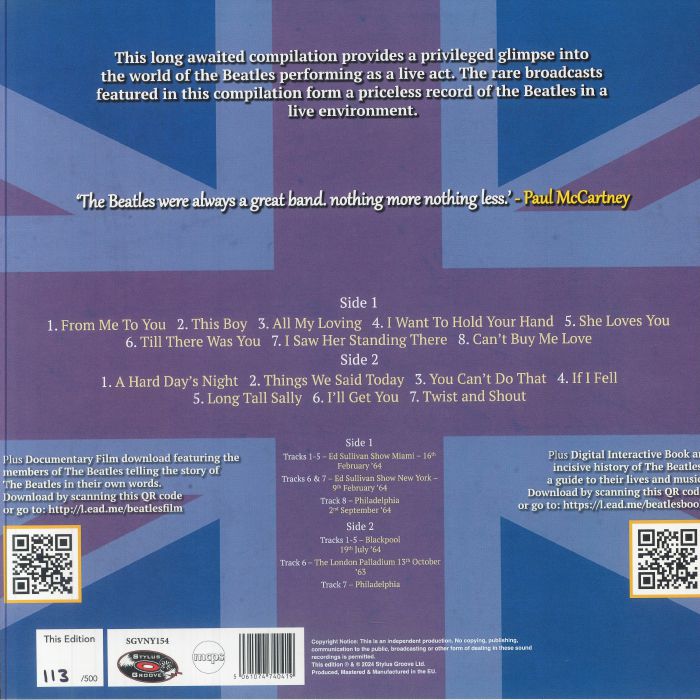 BEATLES, The - Live At Last (reissue)