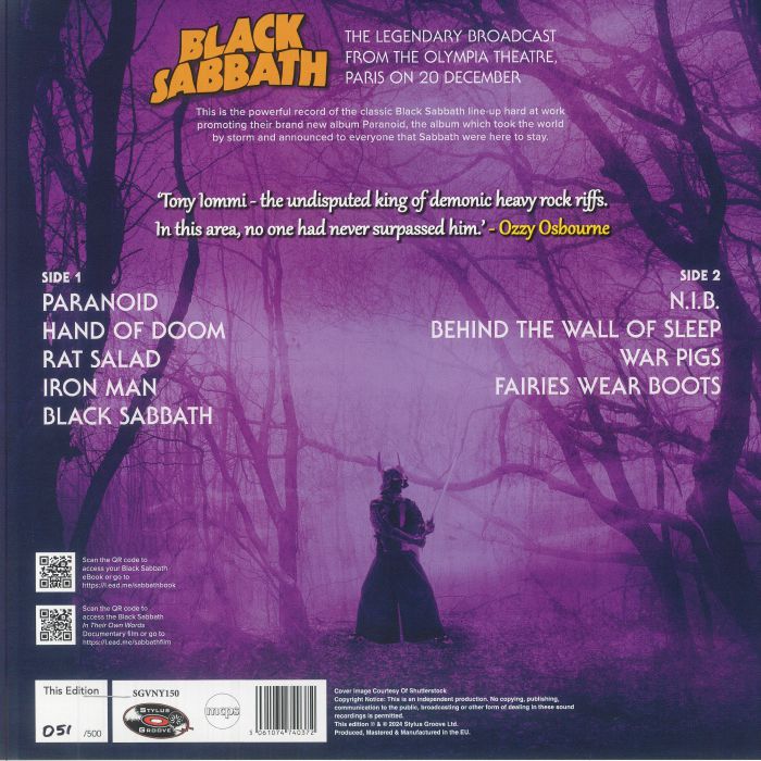 BLACK SABBATH - Paranoid 1970