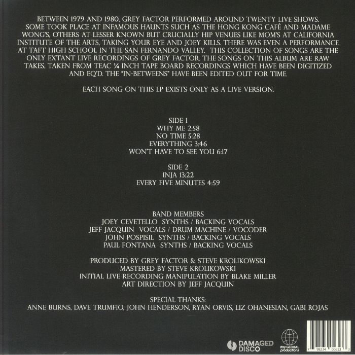 GREY FACTOR - A Peak In The Signal: Live 1979-1980