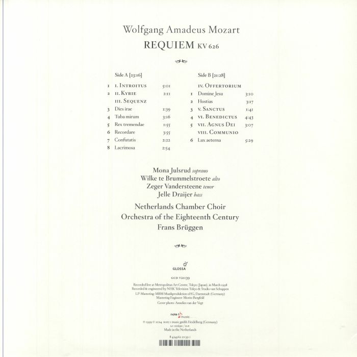 MOZART, Wolfgang Amadeus/FRANS BRUGGEN/NETHERLANDS CHAMBER CHOIR/ORCHESTRA OF THE 18TH CENTURY - Requiem