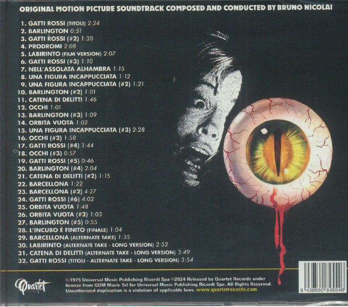 NICOLAI, Bruno - Eyeball: Gatti Rossi In Un Laburinto Di Vetro (Soundtrack)