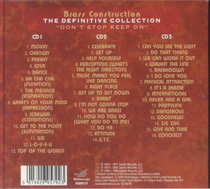 BRASS CONSTRUCTION - The Definitive Collection: Don't Stop Keep On