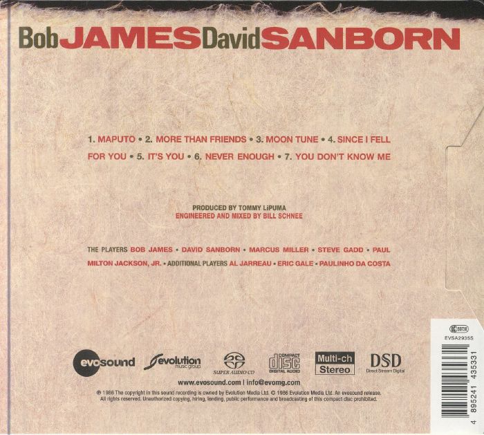 JAMES, Bob/DAVID SANBORN - Double Vision (remastered)