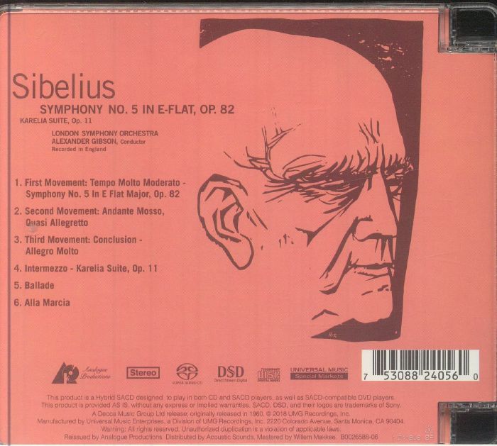 SIBELIUS, Jean/ALEXANDER GIBSON/LONDON SYMPHONY - Symphony No 5 & Karelia Suite