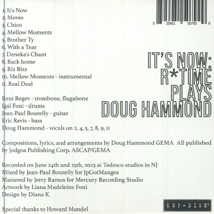 REGEV, Reut - It's Now: R Time Plays Doug Hammond
