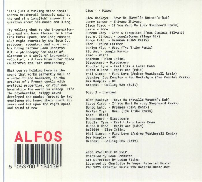 JOHNSTON, Sean/VARIOUS - A Love From Outer Space (15th Anniversary Edition)