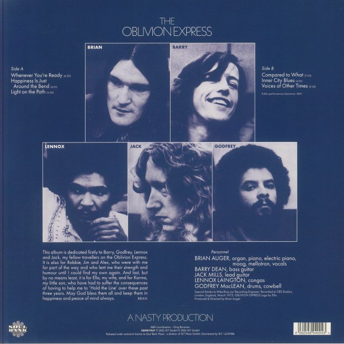 BRIAN AUGER'S OBLIVION EXPRESS - Closer To It (reissue)