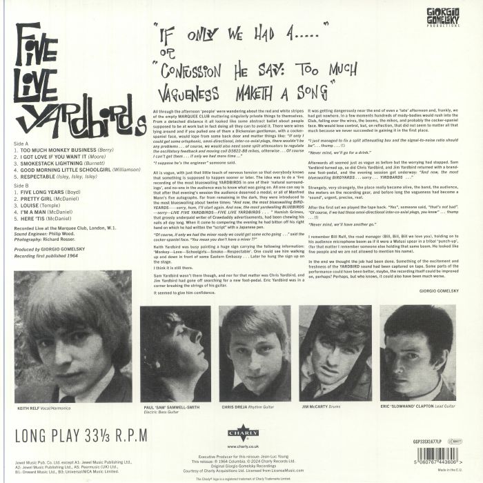 THE YARDBIRDS レコード　UK盤　 reissue Yahoo!オークション - THE YARDBIRDS STILL I'M SAD UK盤