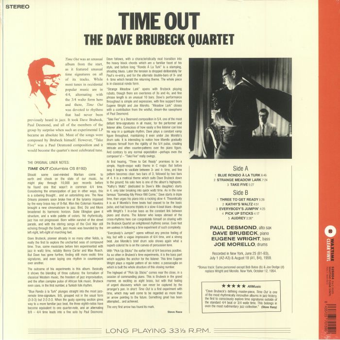 DAVE BRUBECK QUARTET, The - Time Out (reissue)