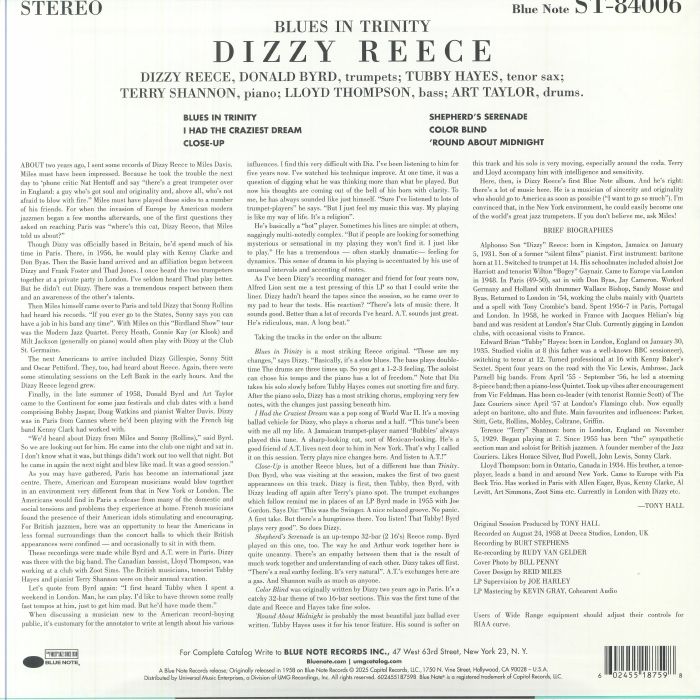 REECE, Dizzy - Blues In Trinity (Tone Poet Series)