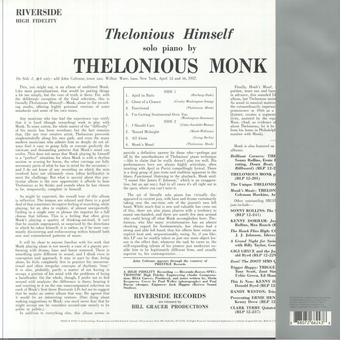 MONK, Thelonious - Thelonious Himself (Original Jazz Classics)