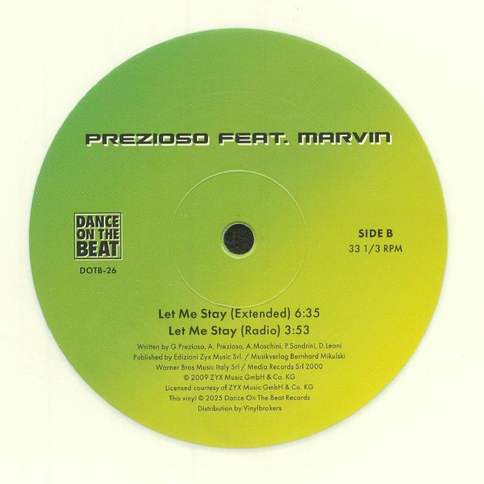 PREZIOSO FEAT MARVIN - Tell Me Why (reissue)