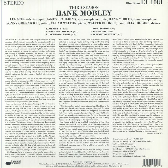 MOBLEY, Hank - Third Season (Tone Poet Series)